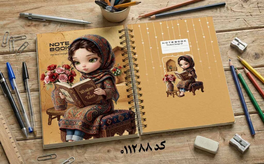 دانلود طرح لایه باز جلد دفتر مشق کلاسیک کد 011288