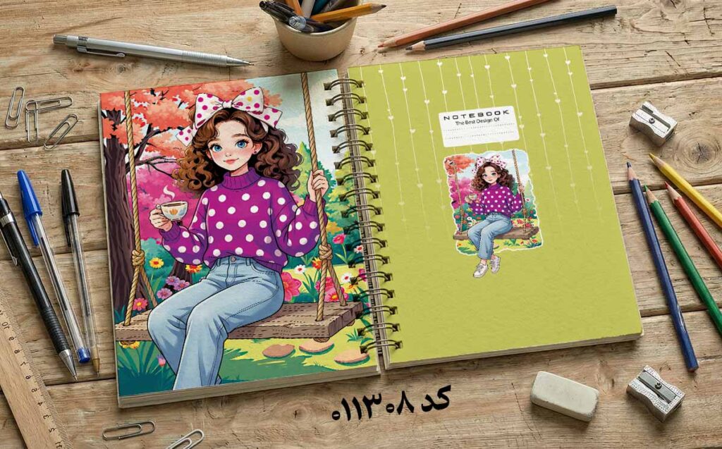 دانلود طرح لایه باز جلد دفتر مشق کلاسیک کد 011308