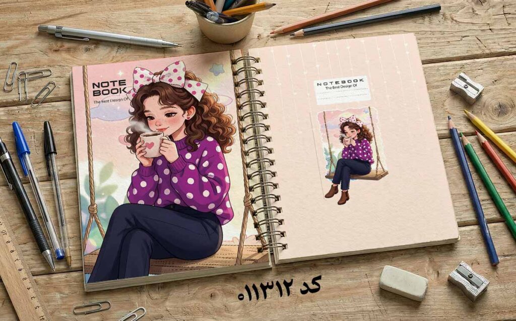 دانلود طرح لایه باز جلد دفتر مشق کلاسیک کد 011312