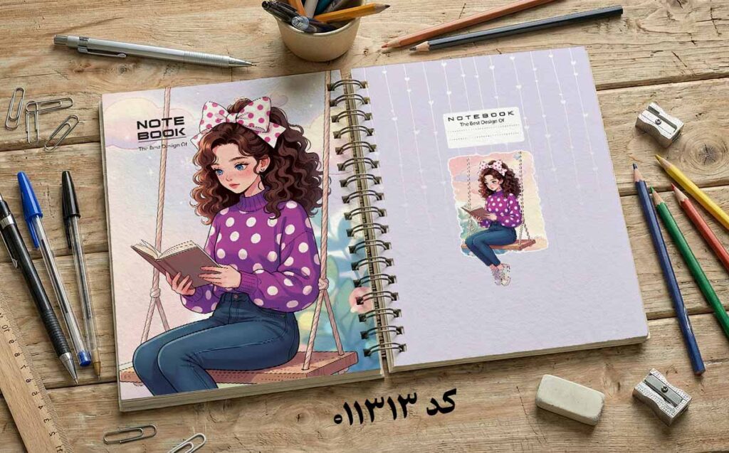 دانلود طرح لایه باز جلد دفتر مشق کلاسیک کد 011313