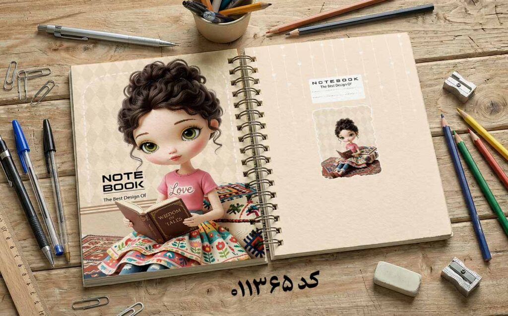 دانلود طرح لایه باز جلد دفتر مشق کلاسیک کد011365